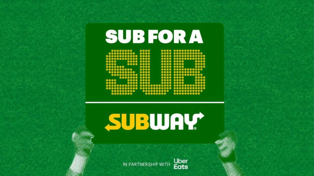 Subway is celebrating the World Cup final by offering discounts on subs every time a substitution is made in the final game of the tournament.