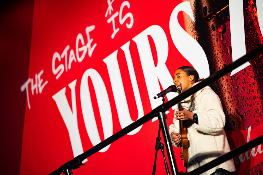 Singer-songwriter Mychelle has been awarded a professional demo deal after she performed at Budweiser’s billboard-turned-stage event.