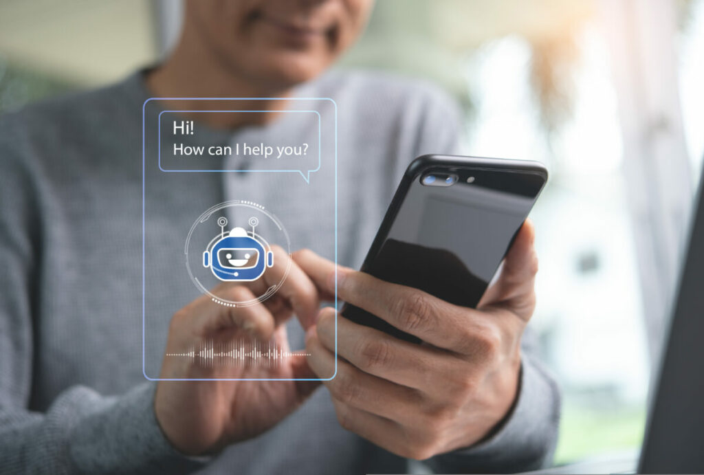 Man using AI chatbot