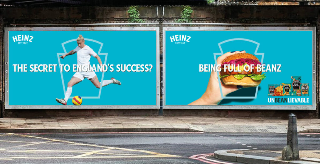 Heinz has teamed up with Lioness Bethany England in a campaign celebrating the start of the 2023 Women's World Cup and the footballer's favourite snack, depicted here.