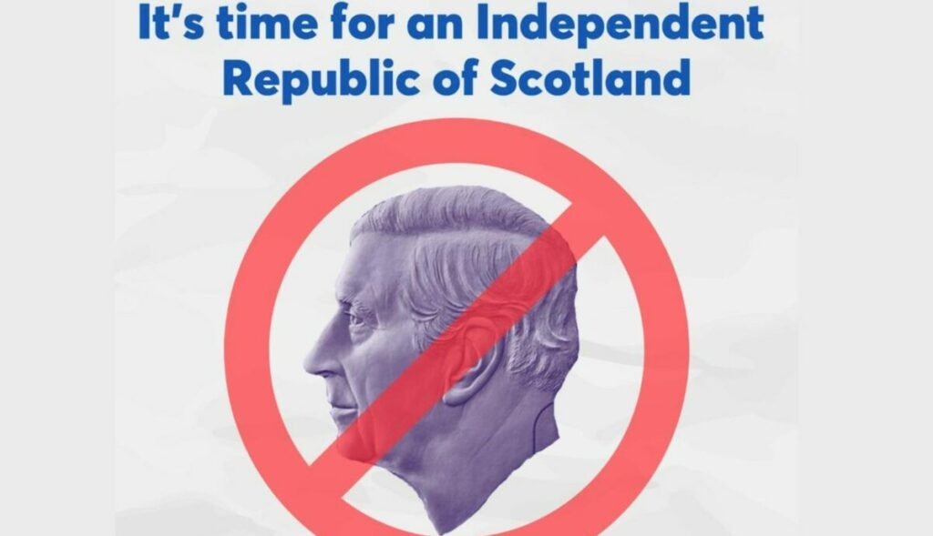 Media giant Global has been accused of 'political censorship' after rejecting an anti-monarchy Alba Party OOH over fears it might 'cause concern', here depicting a creative with a side profile of King Charles with a red 'banned' sign going through the photo and text that reads: 'It's time for an Independent Republic of Scotland'.