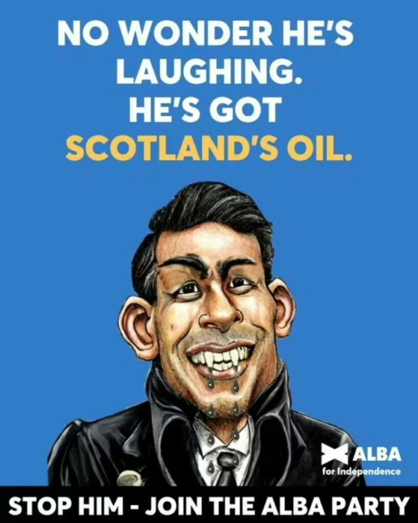 Media giant Global has rejected a nationalist Alba Party's out-of-home (OOH) poster featuring Rishi Sunak as a vampire feasting on Scottish oil, over fears it is 'slanderous'.