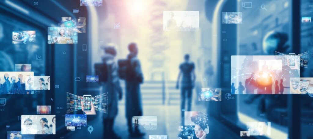 DOOH popularity amongst UK marketers is surging, as programmatic DOOH ad spend is expected to increase by third over the next 18 months, here depicting a graphic showing screens