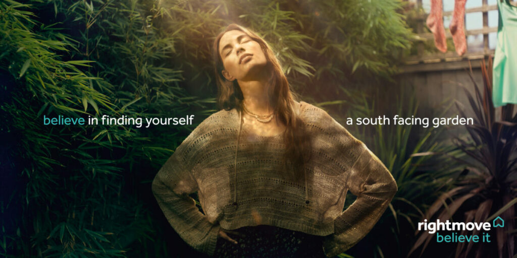 rightmove advert: woman in garden