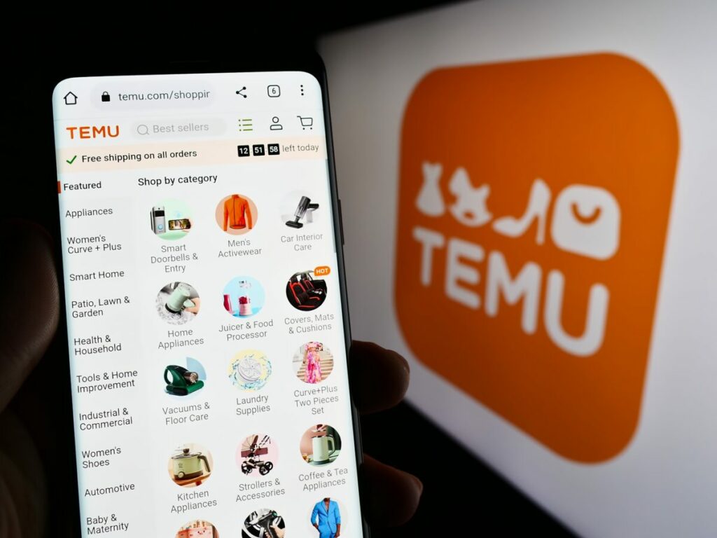 Five adverts from Chinese online marketplace Temu have been banned in the UK by the ASA (Advertising Standards Authority) for 'sexually graphic' ads depicting a child, here depicting Temu's front page