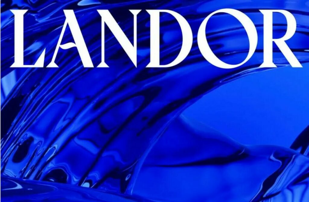 Landor's new ultramarine logo, the culmination of the WPP agency's rebrand.