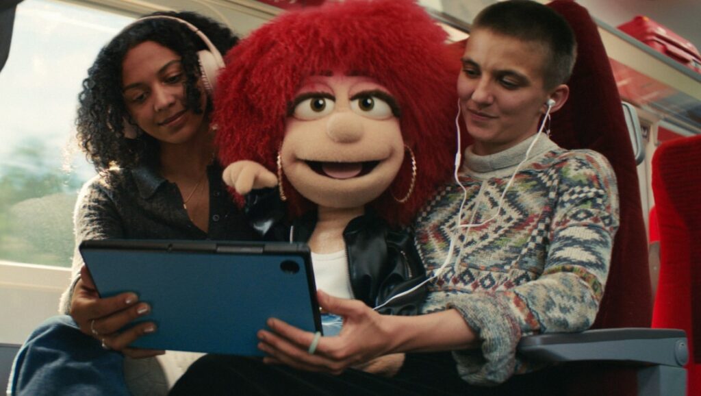 Shot from the advert. LNER have launched a new "Freedom all the way" campaign, which focuses on all the things commuters can get up to on the train, starring Fatboy Slim.