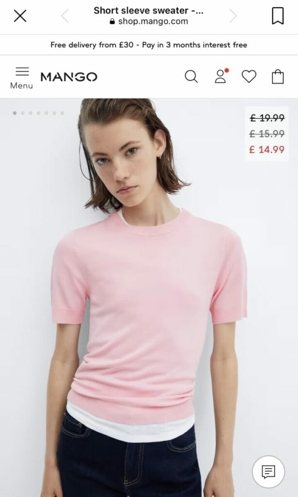 Image from online Mango ad. Mango ad banned by ASA for presenting 'unhealthily thin' model