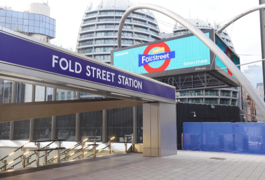 Samsung has taken over Old Street Station in London and renamed it Fold Street Station as part of a campaign promoting its Fold phone