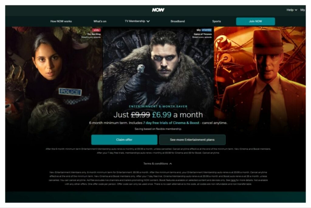 Now TV has seen one of its online ads banned for being 'misleading' by the Advertising Standards Authority (ASA), after a complaint was upheld.