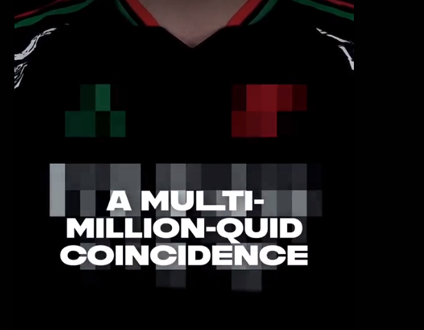 A shot from the video reads "A multi million quid coincidence". Arsenal's newest away kit has ignited a wave of inspiration for the Lynx team, leading them to announce an "accidental collaboration".