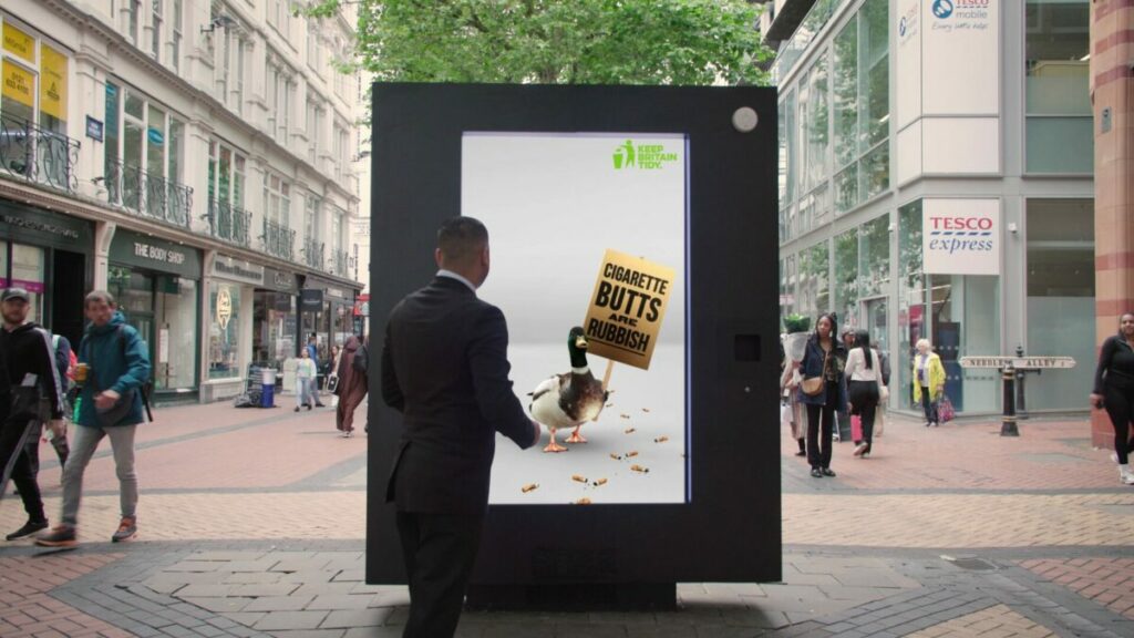 Keep Britain Tidy has launched a campaign centred around a DOOH special build that helps smokers responsibly dispose of their cigarette butts. 
