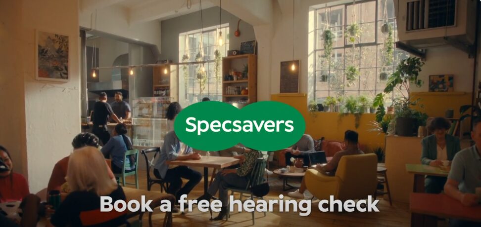 Shot from Specsavers newest spot. In its latest campaign Specsavers highlights that "Ok hearing is not ok", especially the "blah, blah, blah" sound of everyday humdrum noise.