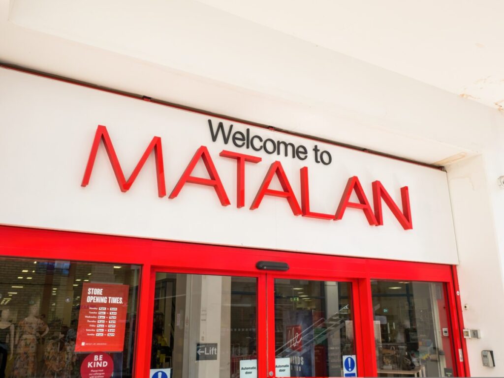 A Matalan store front. Matalan has partnered with Havas Manchester and specialised agency Additive+ to create a set of fully AI audio adverts across linear and digital.