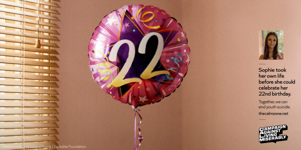 CALM is shining a spotlight on the devastating cost of young lives lost to suicide with a harrowing activation featuring 6,929 birthday balloons.