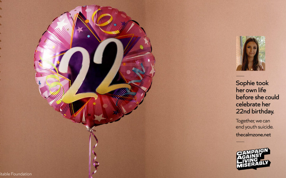 CALM is shining a spotlight on the devastating cost of young lives lost to suicide with a harrowing activation featuring 6,929 birthday balloons.