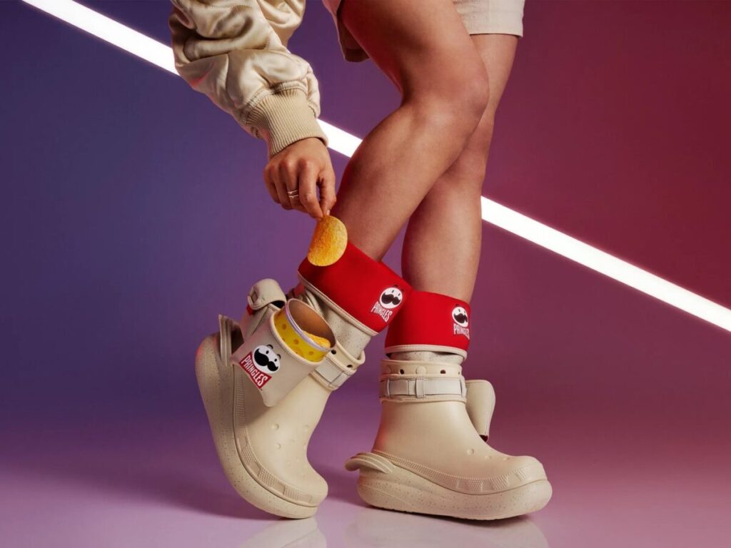 From Crocs x Pringles to Del Monte x Urban Outfitters, food brands are having a fashion moment. We find out why collabs are so hot right now.