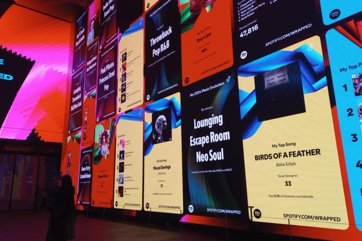 Spotify is showcasing London's listening habits with an immersive 'Wrapped' campaign at Outernet on Tottenham Court Road.