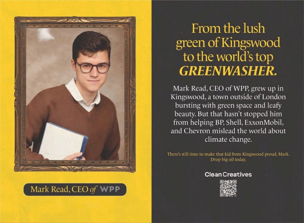 Clean Creatives is calling out some of the advertising world's biggest names for working with fossil fuel firms with a provocative OOH campaign.
