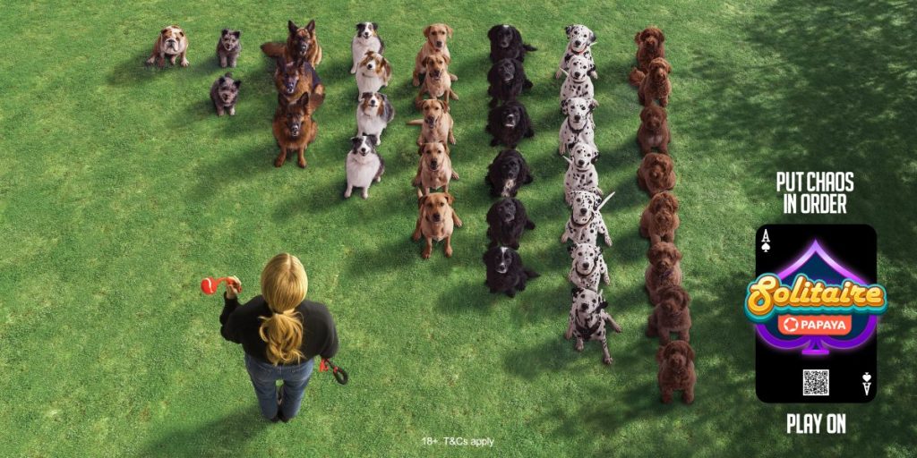 Papaya Solitaire is looking to bring satisfying order to the 'everyday hustle' in a large-scale new out-of-home campaign breaking across the UK.